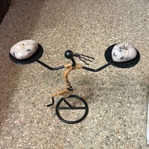 Vintage Y2K 90’s  rattan metal candle holder